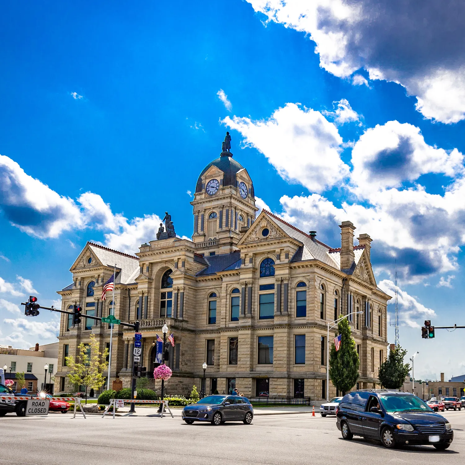 Hancock County Courthouse in downtown Findlay, Ohio.