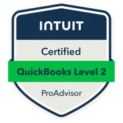 Intuit Certified QuickBooks Level 2 ProAdvisor badge